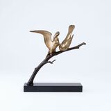 Art déco Bronze 'Zwei Vögel auf einem Ast' - Bild 1