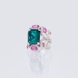A Cocktail Ring with Pink Sapphires, Tourmaline and Diamonds - image 1