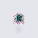 A Cocktail Ring with Pink Sapphires, Tourmaline and Diamonds - image 2