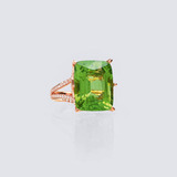 A Cocktail Ring with Peridot and Diamonds - image 1