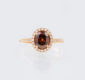 Fancy-Diamant-Ring mit Brillant-Besatz - Bild 1