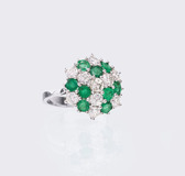 An Emerald Diamond Cocktailring - image 1