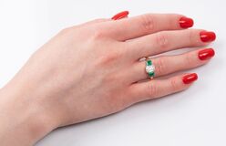 A River Diamond Emerald Ring - image 2