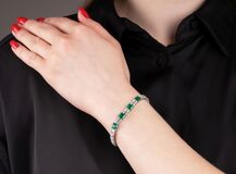 A highcarat Diamond Emerald Bracelet - image 3