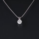 A Solitaire Diamond Pendant on Necklace