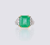 Hochkarätiger Smaragd-Brillant-Ring - Bild 1