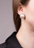 A Pair of Mabé Pearl Diamond Earrings - image 2