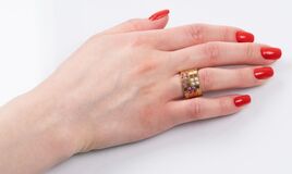 A Pink Sapphire Diamond Ring 'Lanières' - image 2