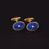 A Pair of Fabergé Enamel Cufflinks