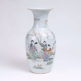 A Vase with Figural Garden Scene and Calligraphy - image 1