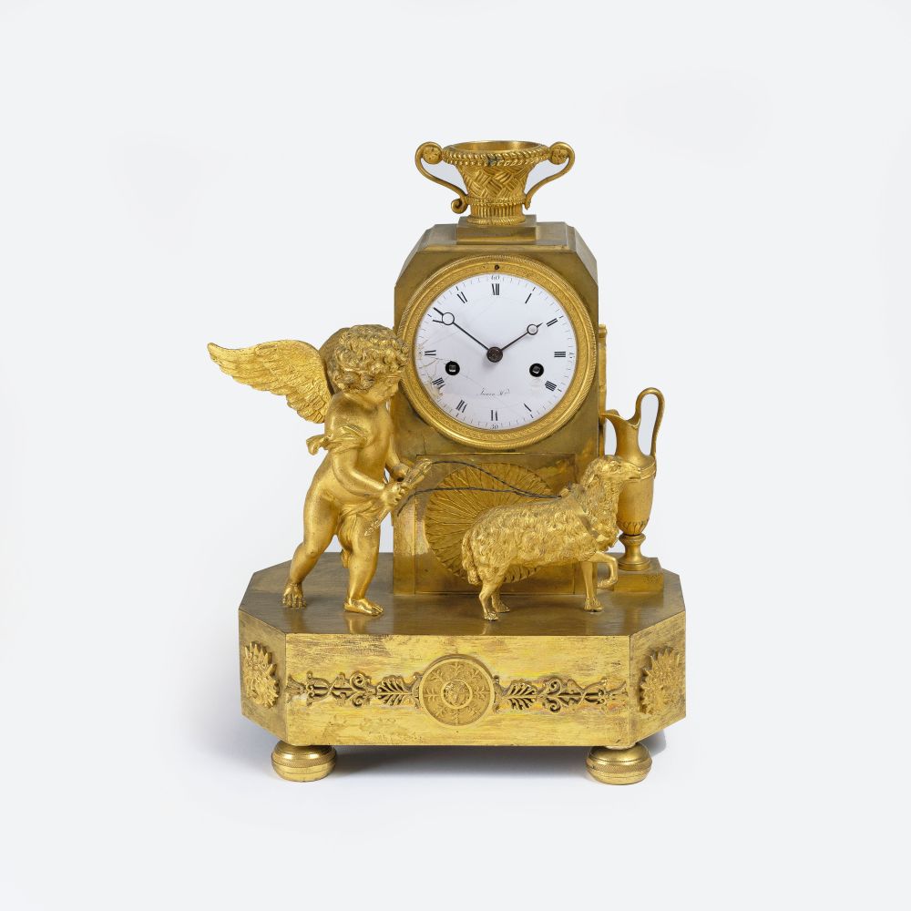 An Empire Pendule 'Amorette as Shepherd'