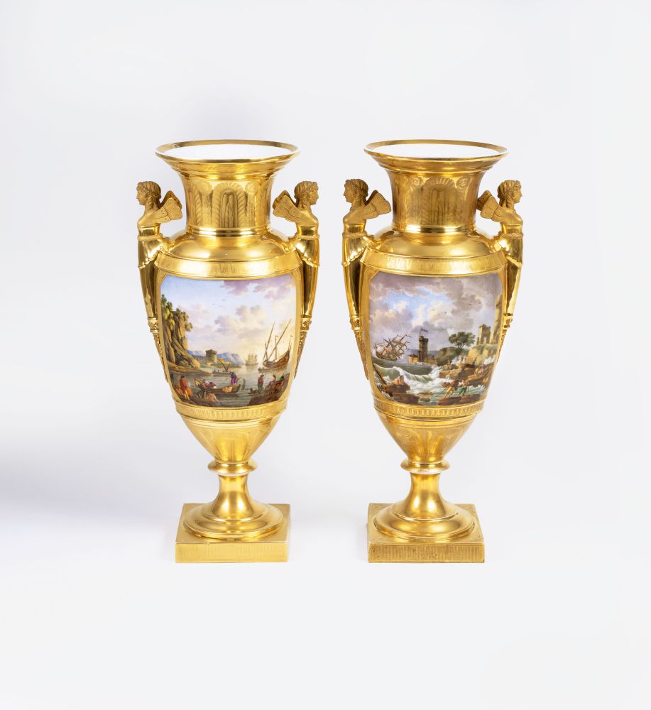 Paar feiner französischer Empire-Vasen - Bild 2