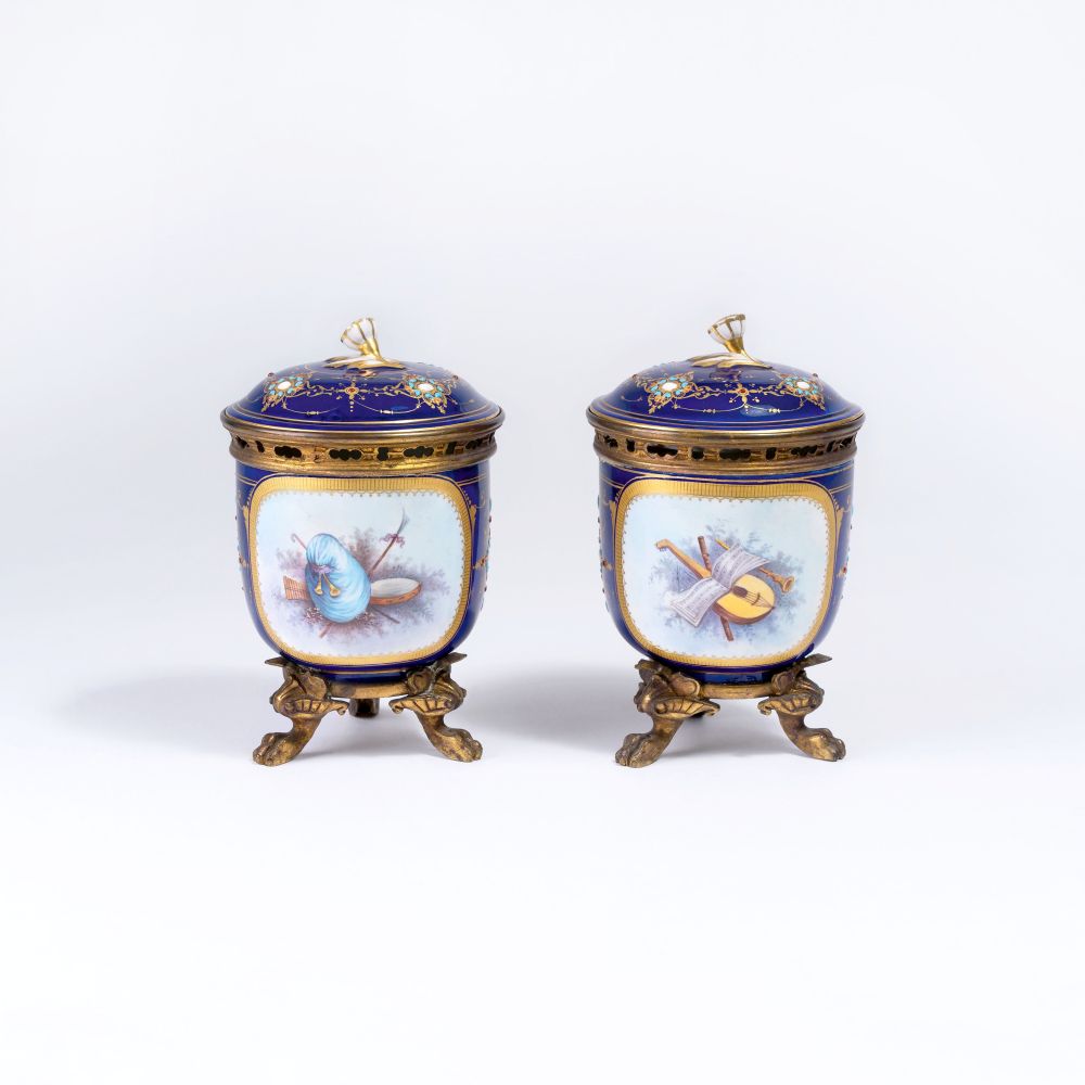A Pair of Potpourri Lidded Vessels with Children's Genre - image 2