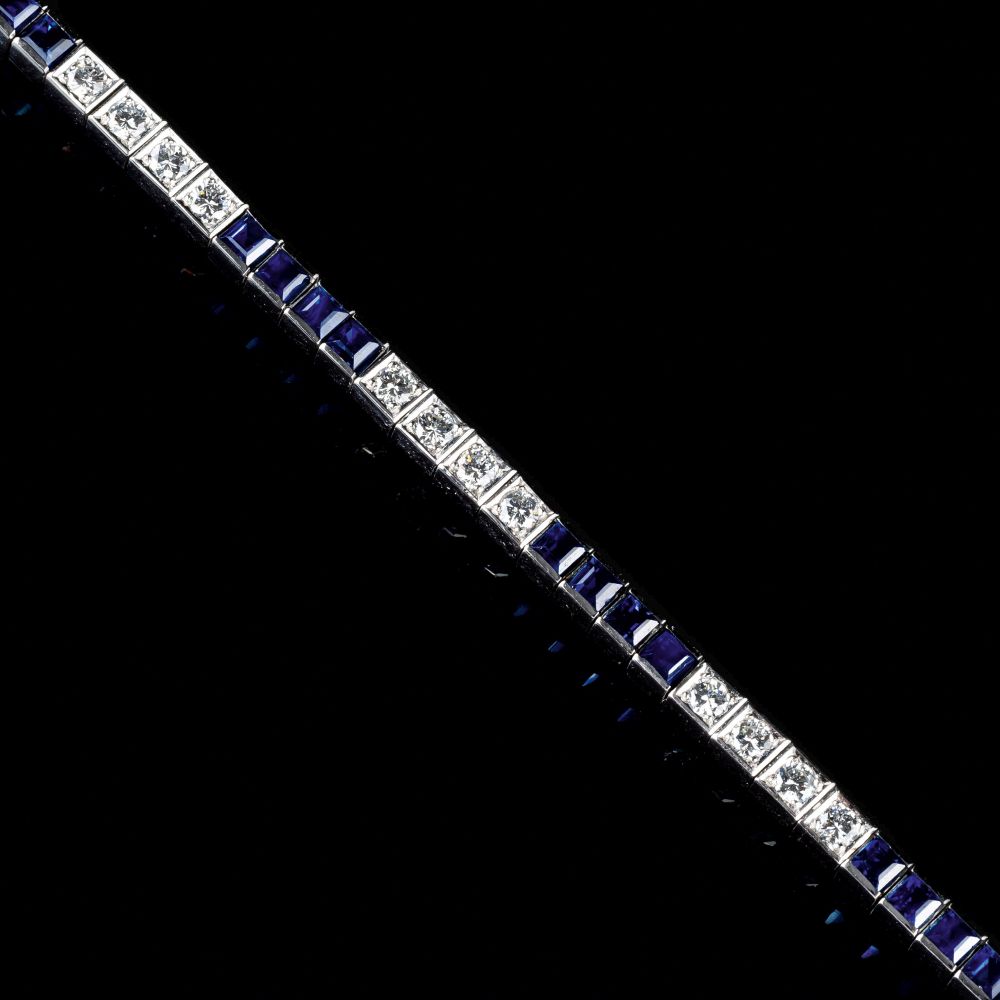 A colour fine Sapphire Diamond Bracelet