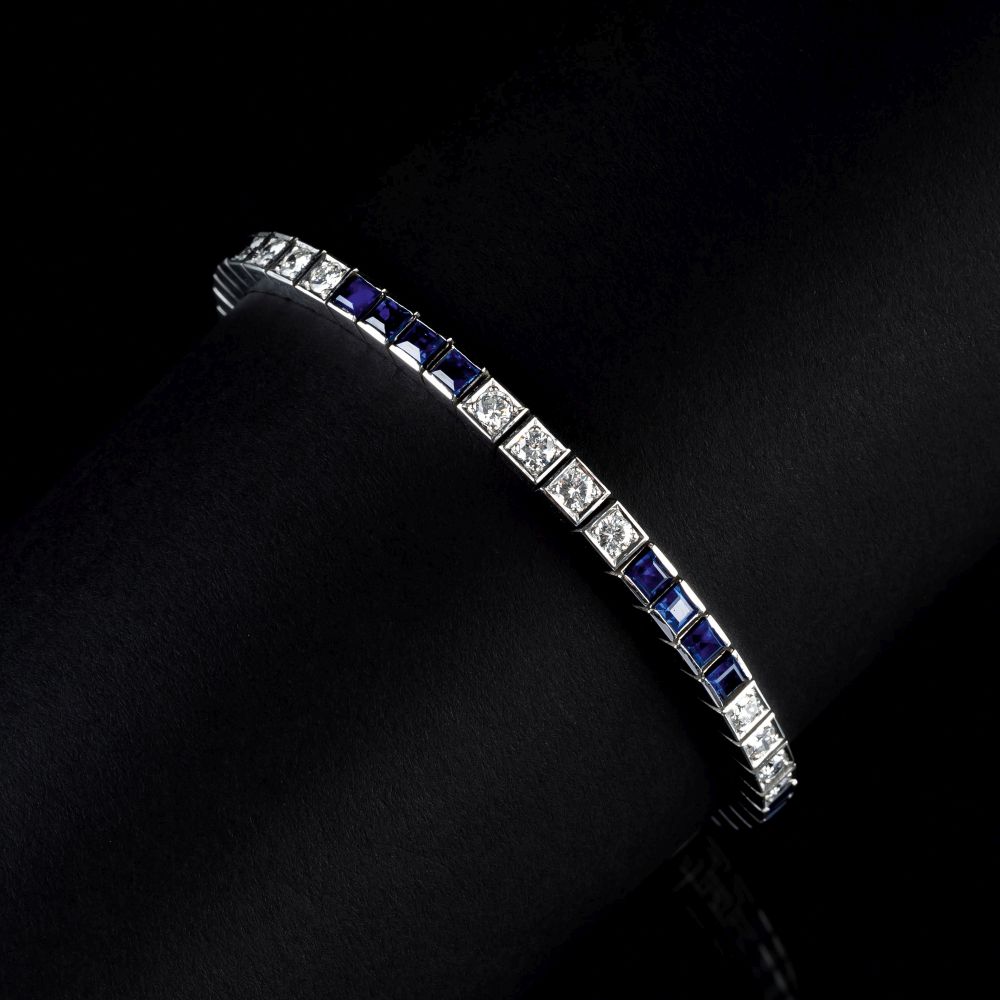 A colour fine Sapphire Diamond Bracelet - image 2