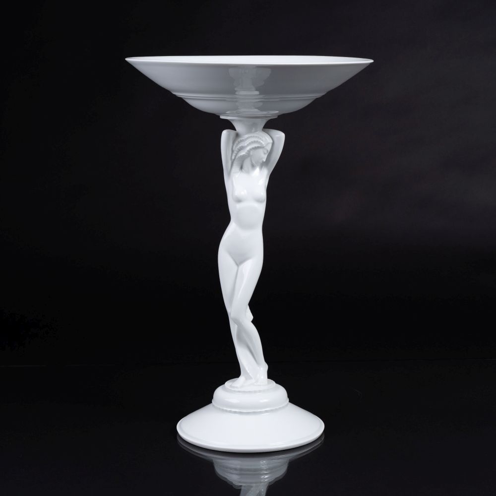 Gerhard Schliepstein - An Art deco Centrepiece with Female Nude An Art deco Centrepiece with Female Nude