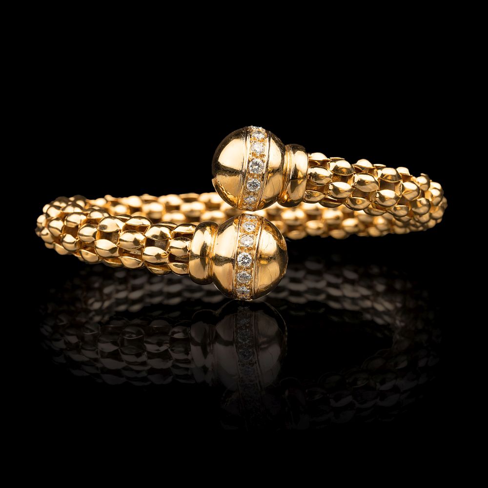 Fope - Flexi Armspange mit Brillant-Besatz Flexi Armspange mit Brillant-Besatz