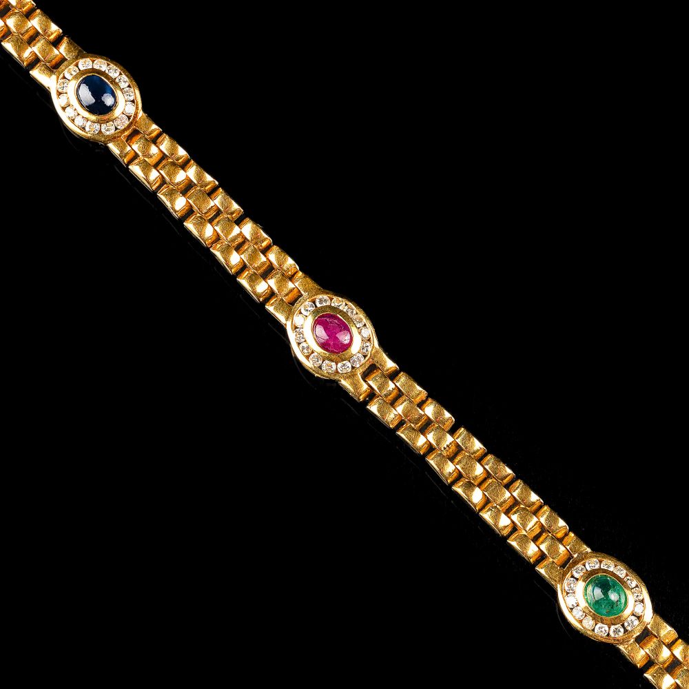 A Bracelet with Gemstones and Diamonds