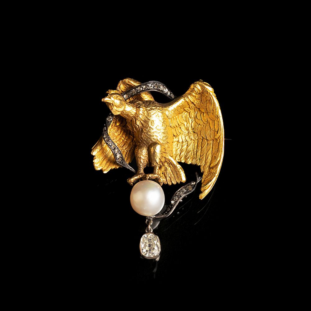 An antique Diamond Brooch with Bird of Prey