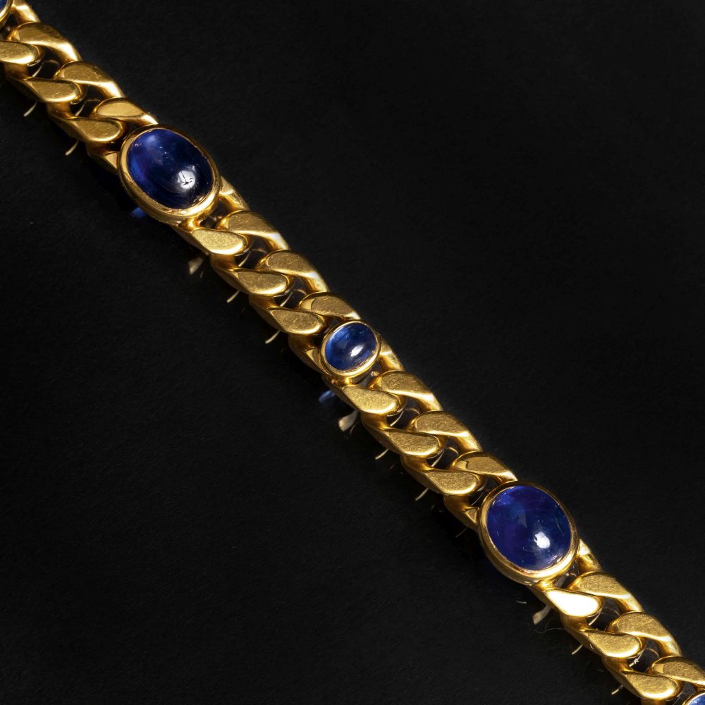 Eugen Hirner - Panzerarmband mit Saphir-Besatz Panzerarmband mit Saphir-Besatz