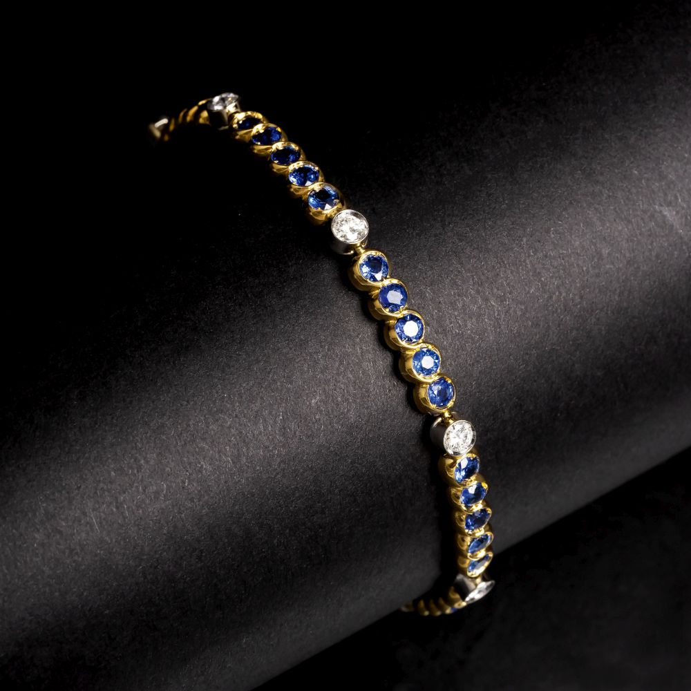 A Sappphire Diamond Bracelet - image 2