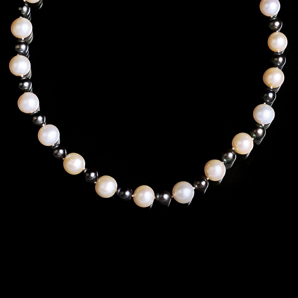 Bicolour Südsee- und Tahitiperlen Collier Bicolour Südsee- und Tahitiperlen Collier