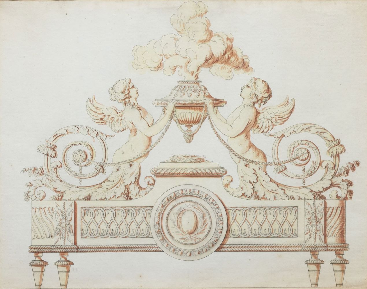 Pierre-Philippe Thomire, zugeschr. - Design of an andiron for the princess Lamballe Design of an andiron for the princess Lamballe