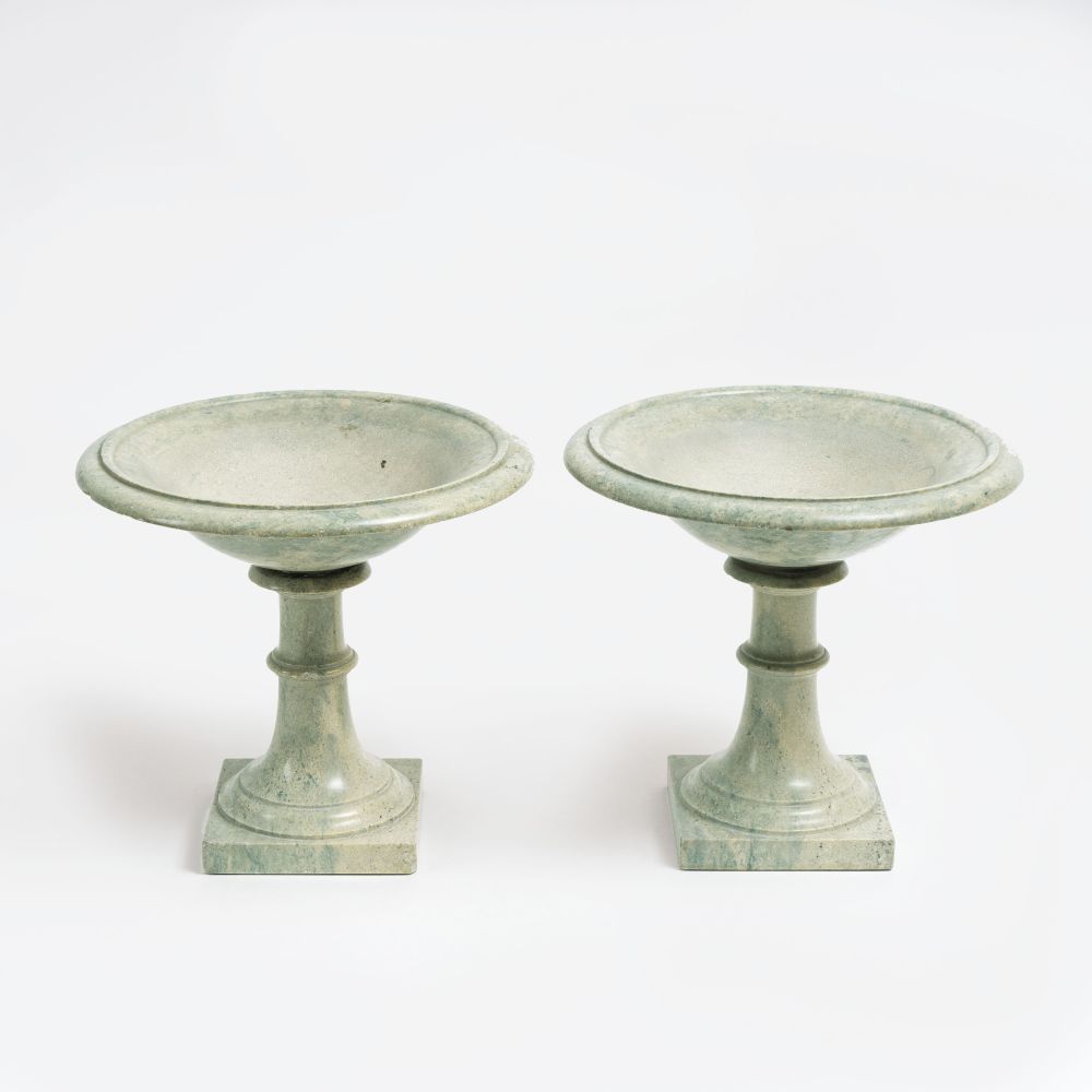 A Pair of Elegant Grey-Green StoneTazzas A Pair of Elegant Grey-Green StoneTazzas