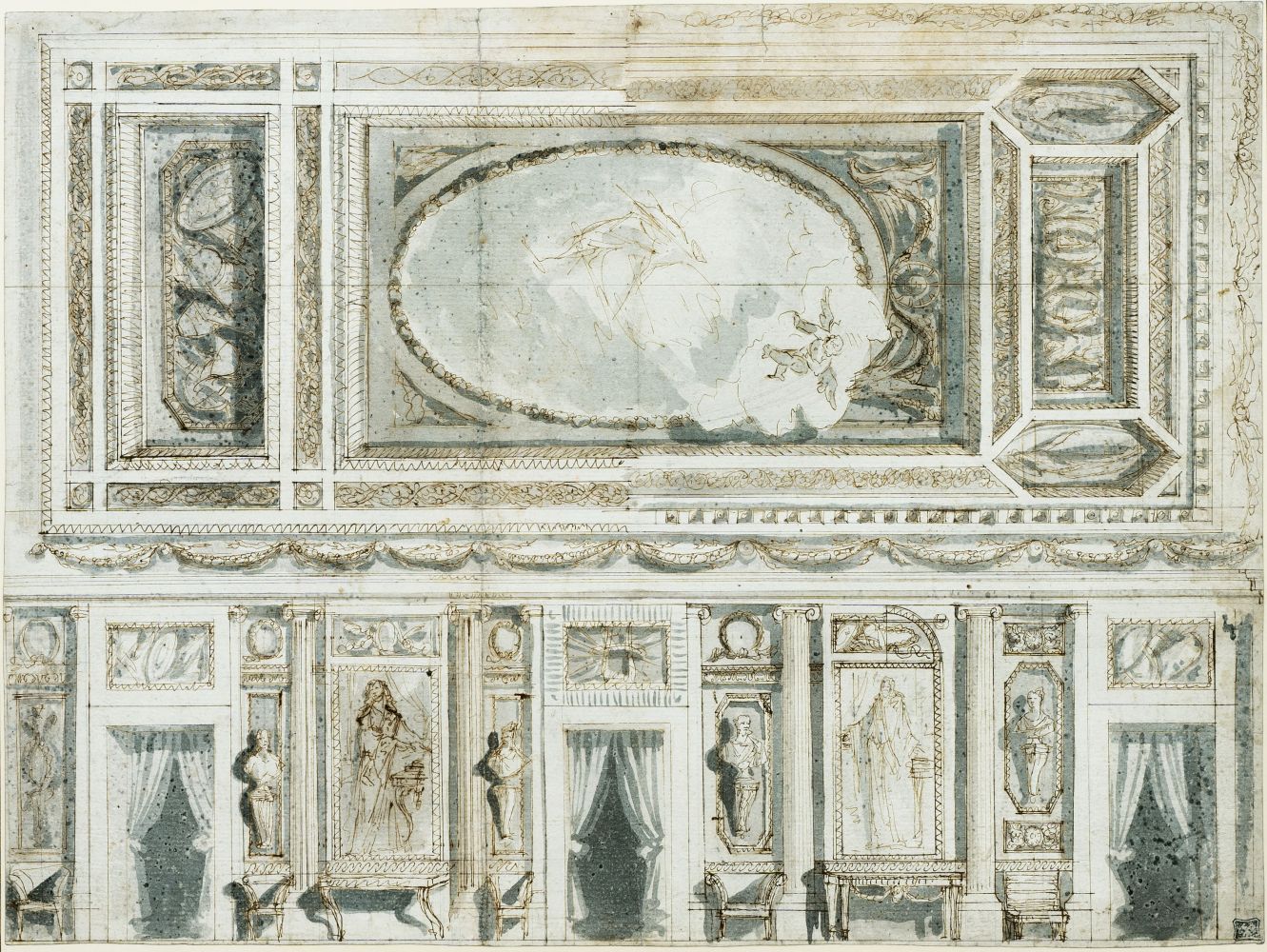 Italienischer Architekt, tätig 2. Hälfte 18. Jh. - Design for Wall and Ceiling of a Palace Design for Wall and Ceiling of a Palace