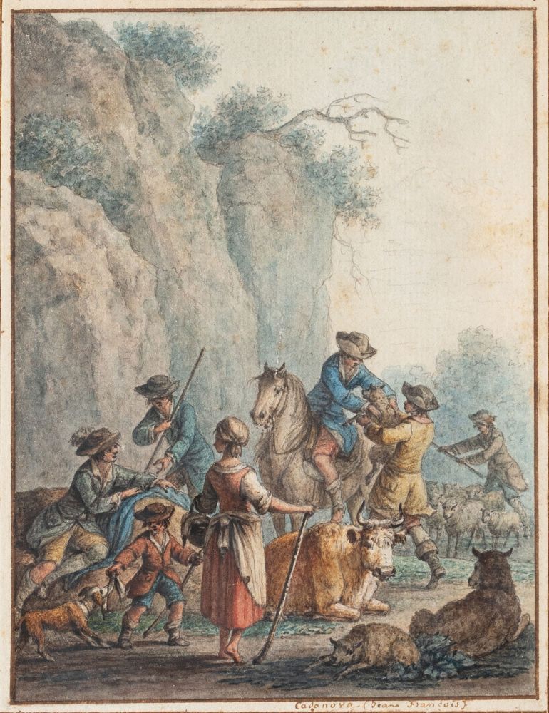 Francesco Casanova, zugeschr. - Rast der Hirten Rast der Hirten