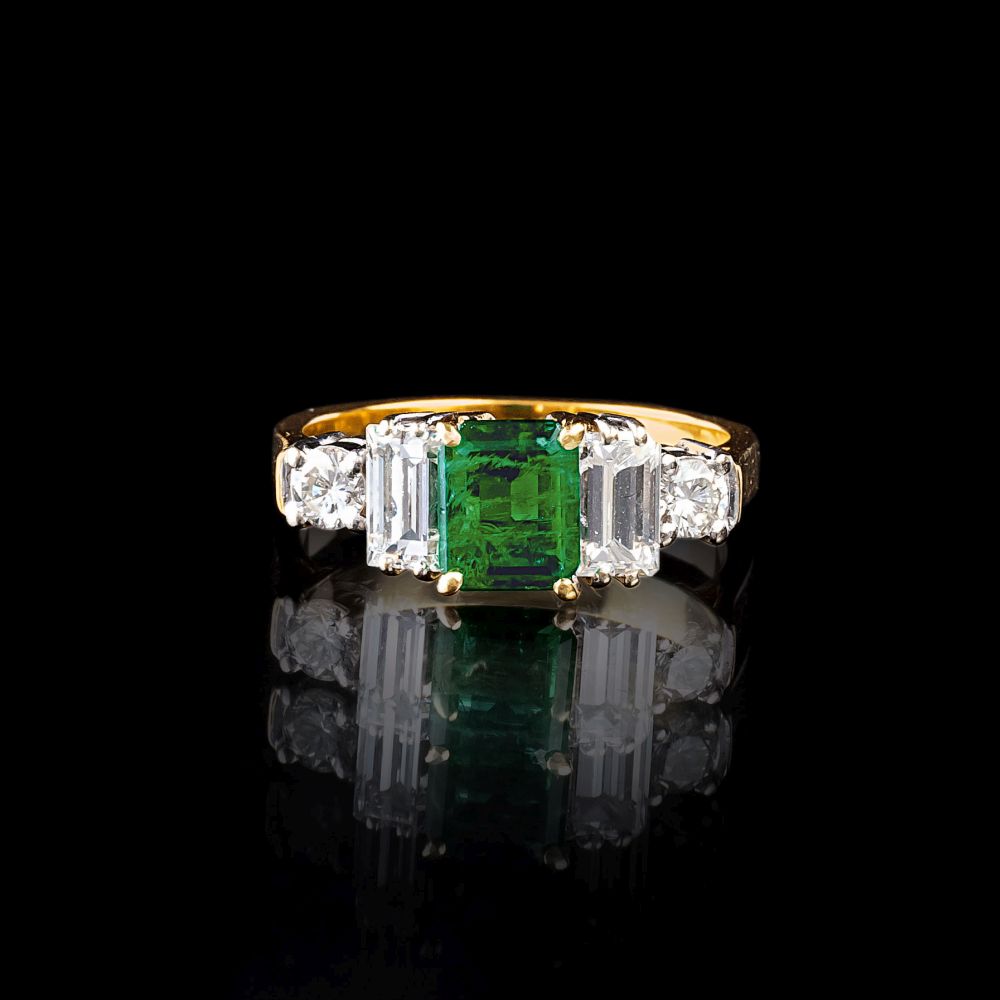 An Emerald Diamond Ring