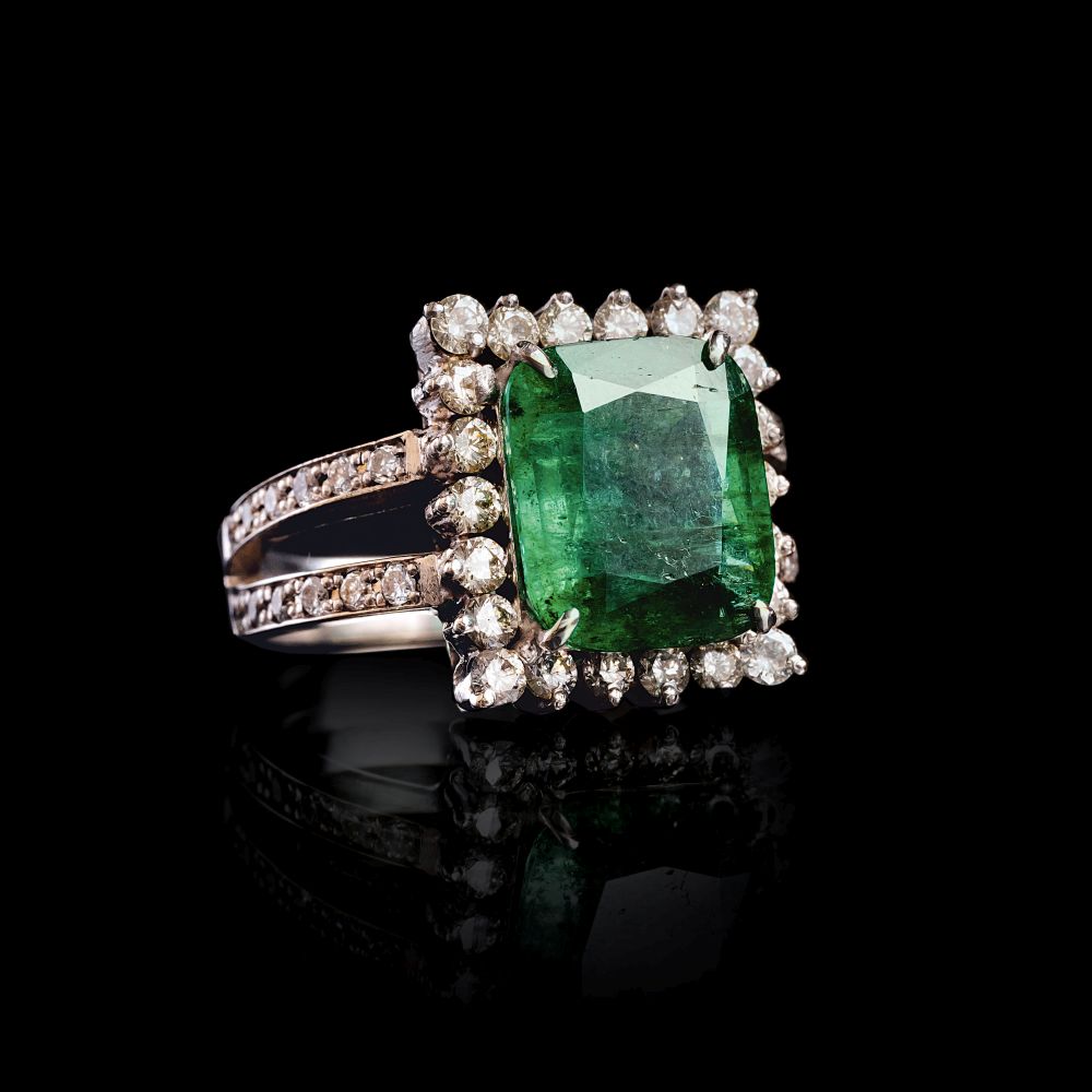Smaragd-Brillant-Ring Smaragd-Brillant-Ring