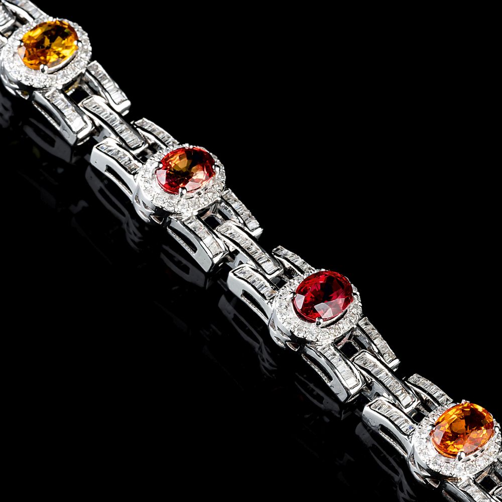 Farbiges Saphir-Diamant-Armband