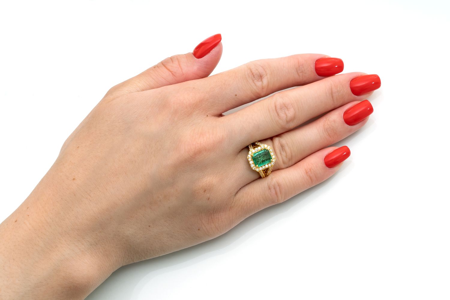 Smaragd-Brillant-Ring - Bild 3