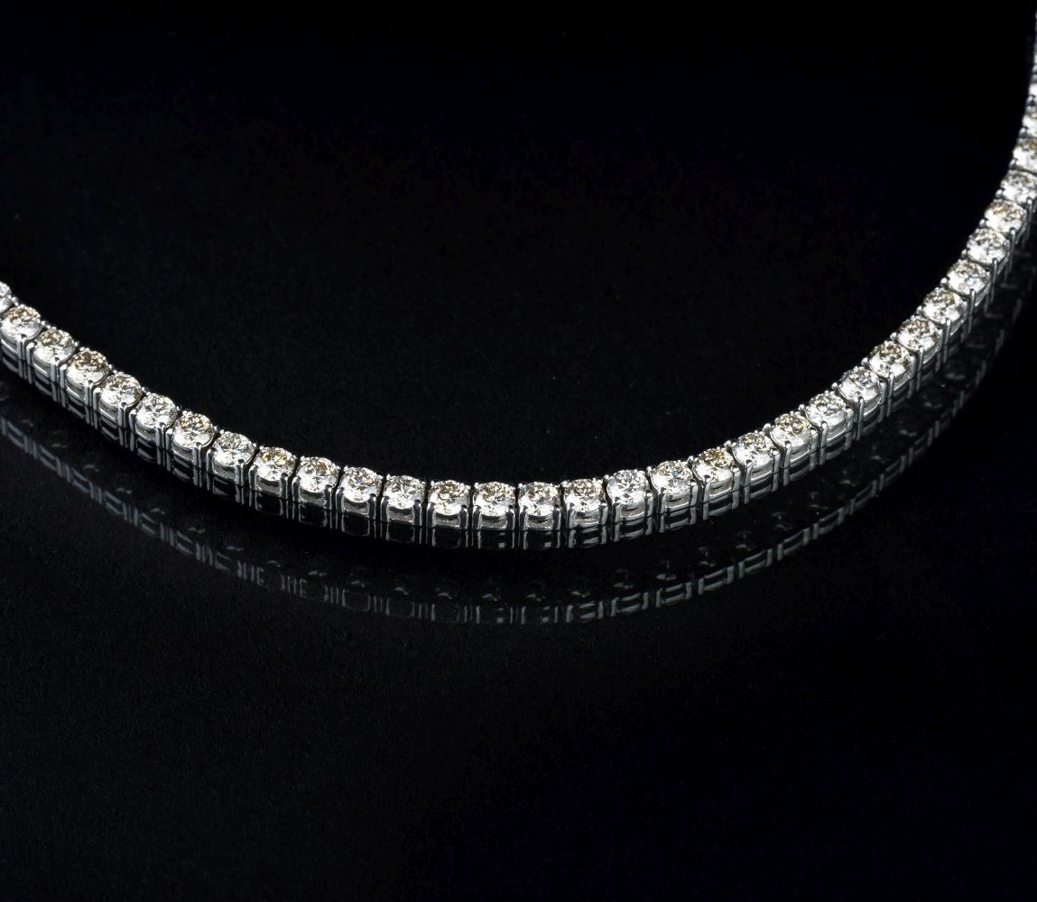 Hochkarätiges Rivière Brillant Collier Hochkarätiges Rivière Brillant Collier