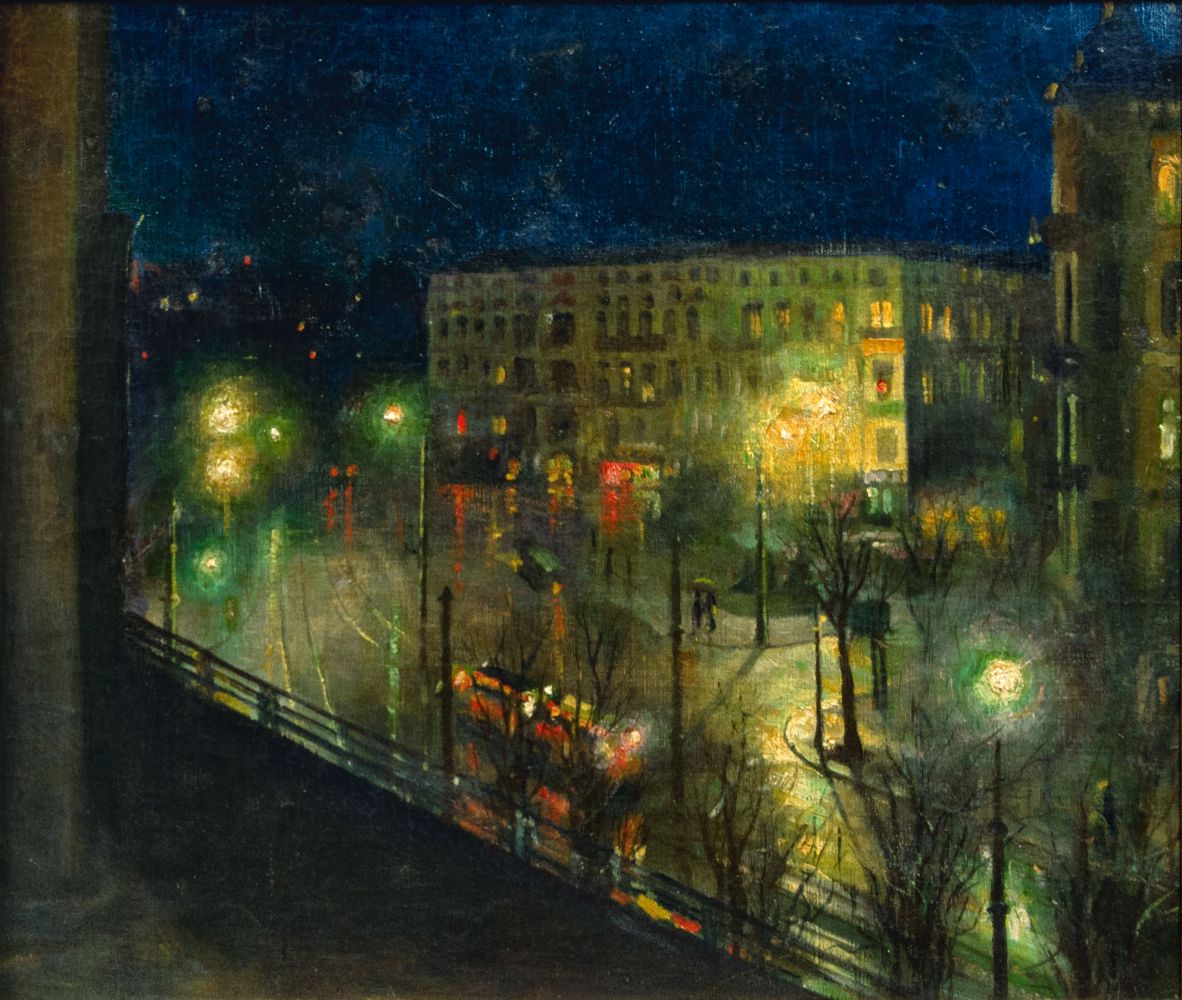 Lesser Ury, in der Art des - Hackesche Höfe in Berlin by Night Hackesche Höfe in Berlin by Night