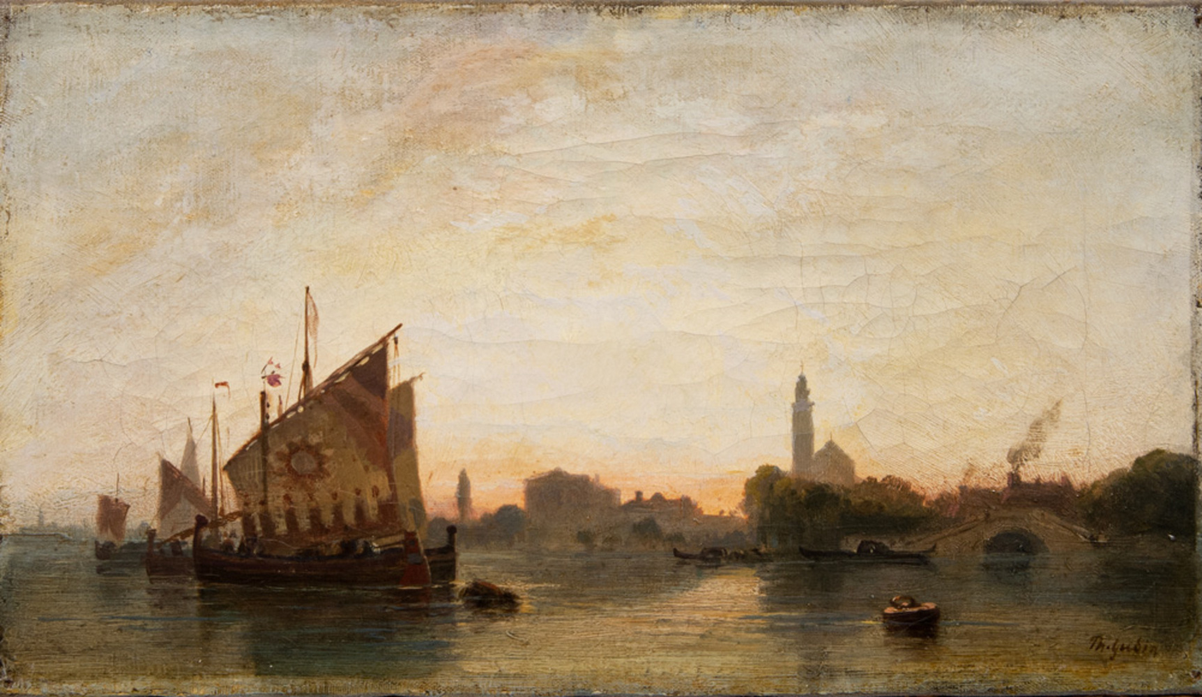 Théodore Gudin - Boats off a Southern Town Boats off a Southern Town