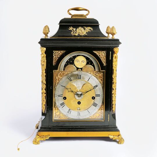 A large George III Bracket Clock with Moonphase
