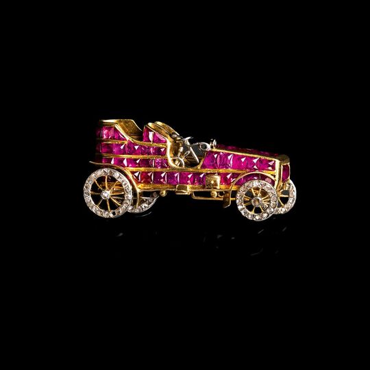 A Ruby Diamond Brooch 'Oldtimer'