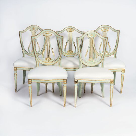 A Set of 5 Gustavian Chairs