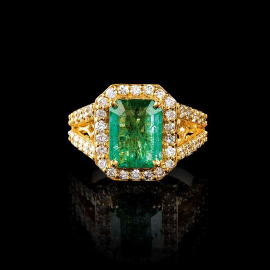 Smaragd-Brillant-Ring