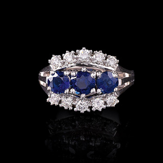 A Sapphire Diamond Ring