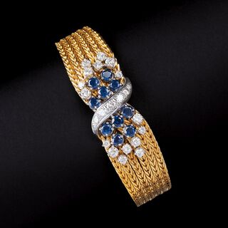 A Vintage Bracelet with Diamonds and Sapphires