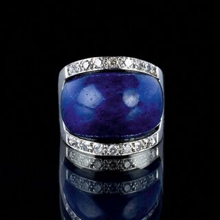 Lapislazuli-Brillant-Ring