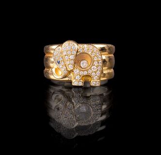 A Gold Ring 'Elephant Happy Diamond'