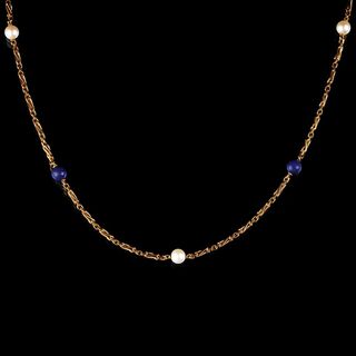 A Lapis Lazuli Pearl Necklace