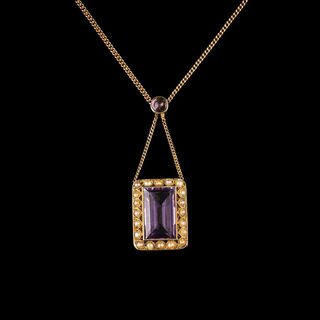 An Art Nouveu Amethyst Pendant