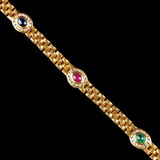A Bracelet with Gemstones and Diamonds