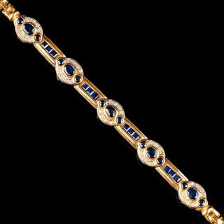 A Bracelet with Sapphires and Diamonds