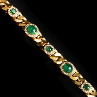 Smaragd-Diamant Panzerarmband